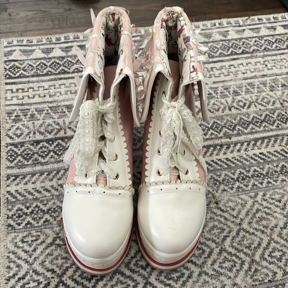Pink platform shoes